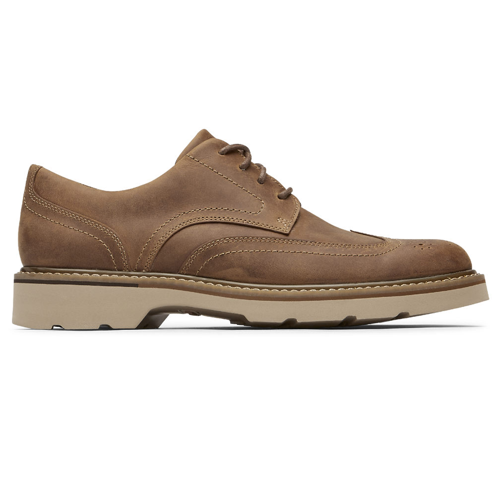 Zapatillas Rockport Hombre Mexico - Charlee Waterproof Wingtip Kaki - MYIQL7543